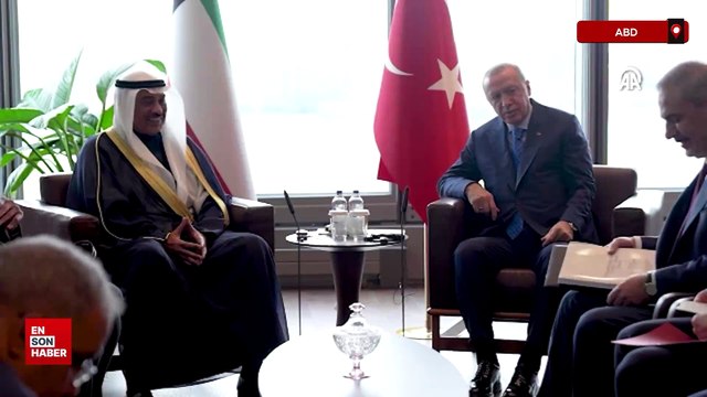 Cumhurbaşkanı Erdoğan Kuveyt Prensi Şeyh Hamad al Sabah ile görüştü