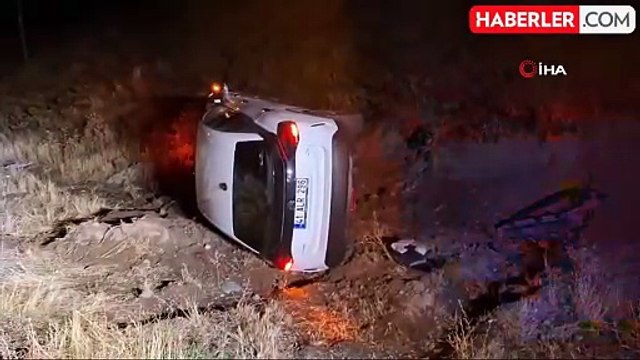 İneğe Çarpmamak İçin Manevra Yapan Sürücü Kaza Yaptı