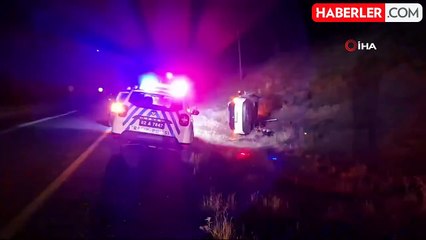 İneğe Çarpmamak İçin Manevra Yapan Sürücü Kaza Yaptı