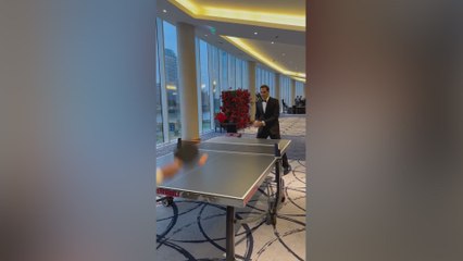 Federer Dazzles with Ping Pong Skills at Laver Cup Ceremony