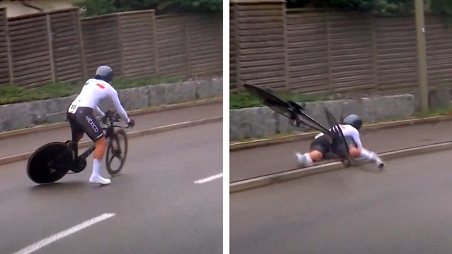 David Elias Rico, ciclista mexicano, sufre aparatosa caída y queda fuera de Zurich 2024
