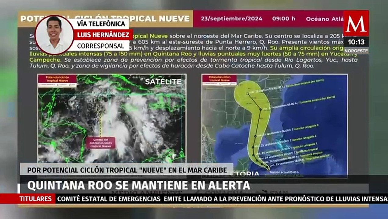 Quintana Roo en alerta por potencial ciclón tropical 'Nueve' en el Mar Caribe