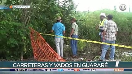 Fuertes lluvias afectan vados y carreteras en Guararé