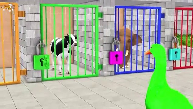 Cow Elephant Lion Gorilla Tiger T-Rex Choose The Right Baby ESCAPE ROOM CHALLENGE Animals Cage Game(480P)