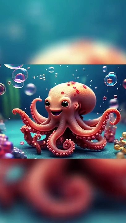Underwater Dance_ The Octopus and Larva's Joyful Spree (1)