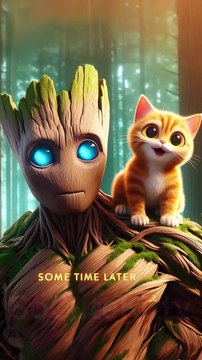 Groot protected the kitten with his last breath, a courage that the kitten’s parents could not provide！ #socutekitty #aicats #cats