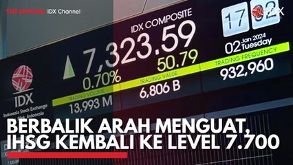 Berbalik Arah Menguat, IHSG Kembali ke Level 7.700