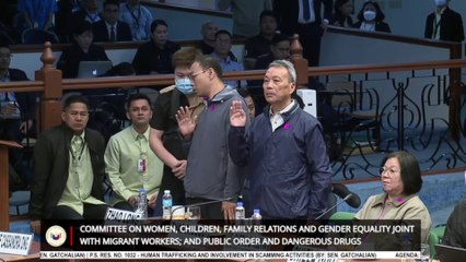 Tony Yang takes oath at the Senate hearing on illegal POGO