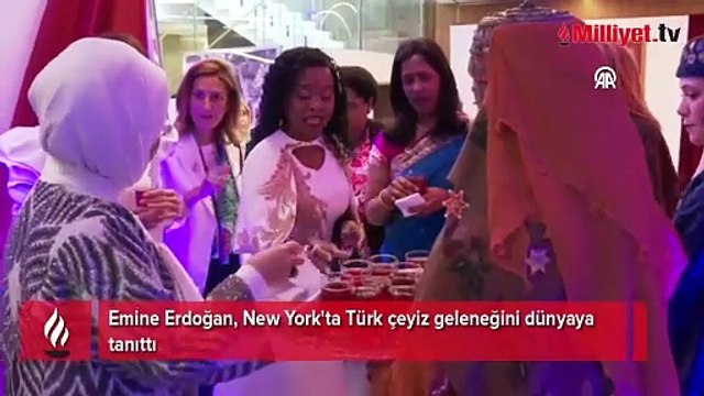 Emine Erdoğan, New York'ta Türk çeyiz geleneğini dünyaya tanıttı