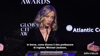 Meloni a New York: il mio insegnante di inglese? Michael Jackson