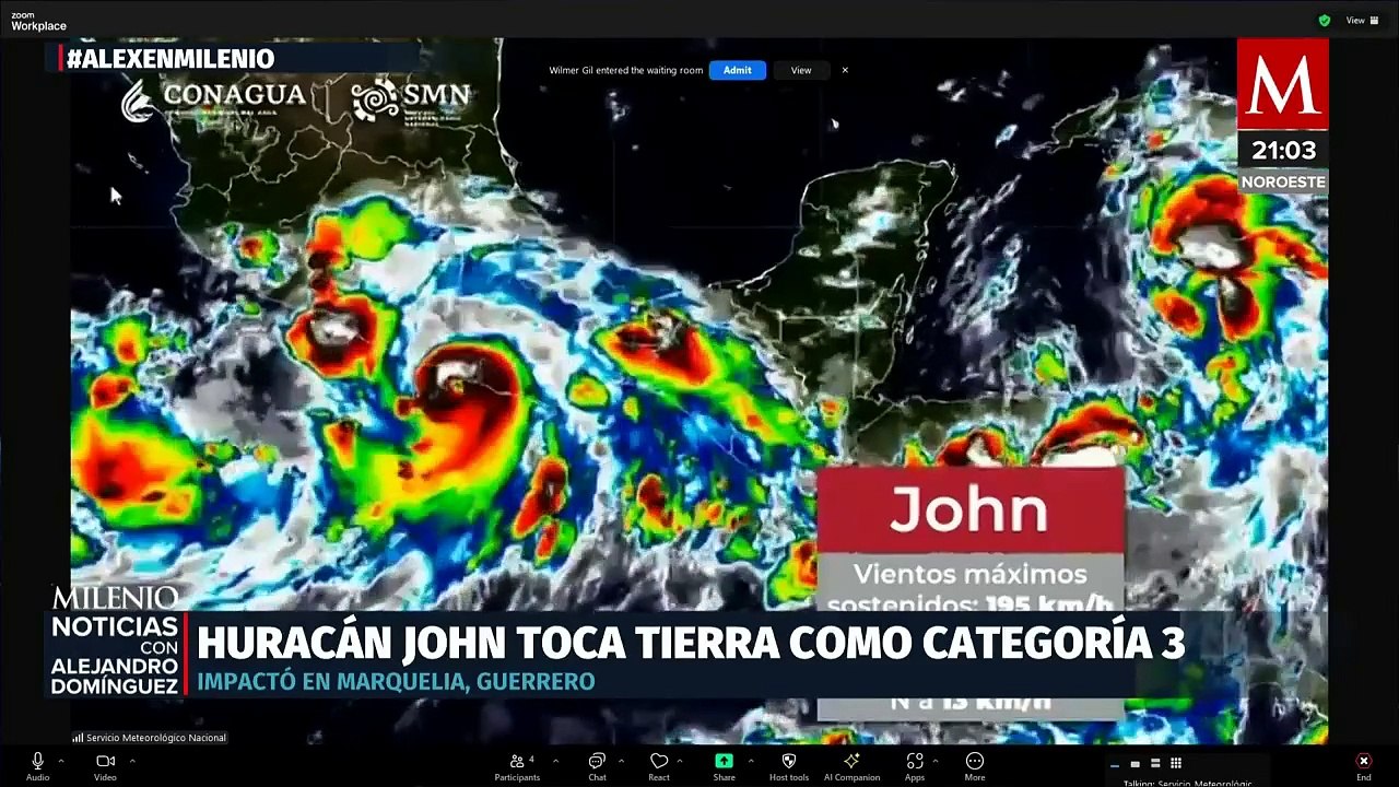 Huracán John toca tierra en Guerrero con lluvias y vientos devastadores