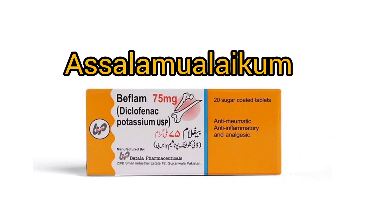 Beflam(Diclofenac) tablets 75mg Uses, Benefits, Side effects, Dosage and Price in Urdu.(@MedicineAndHealthAwareness).