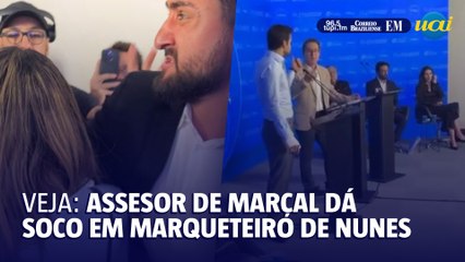 Momento da agressão do assessor de Marçal em debate