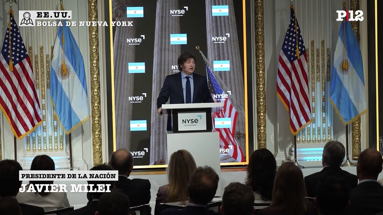 Milei cerró su discurso en la Bolsa de Wall Street: "Vamos a liberar el cepo cuando la tasa de inflación sea cero"
