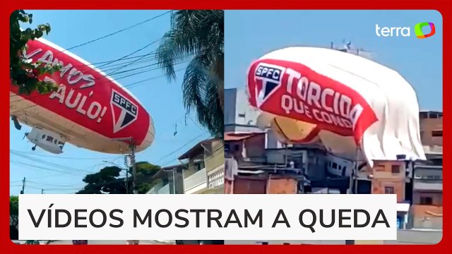 Dirigível que fazia publicidade para o São Paulo FC cai sobre casas em Osasco (SP)