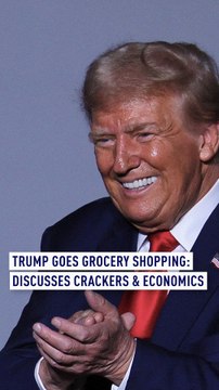 Trump goes grocery shopping: Discusses crackers & economics