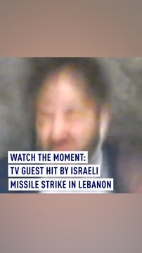 Footage shows moment guest on Iraqi TV hit by Israeli strike in Lebanon