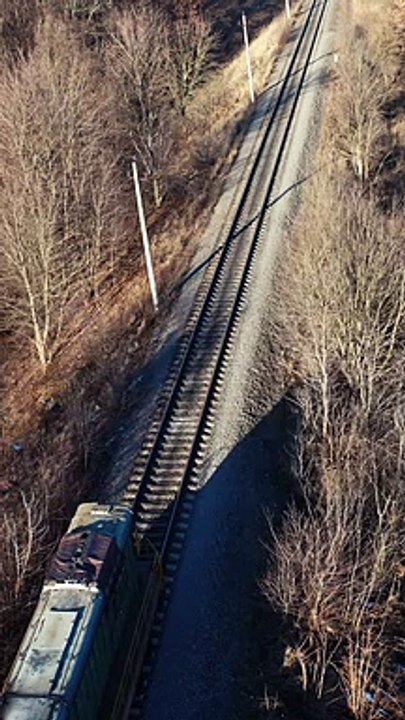 aerial view of the forest in winter aerial view of a road