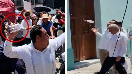 AMLO arremete contra Poder Judicial tras su ataque con botellazo de agua en Veracruz