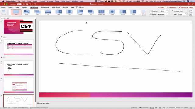 How to USE Microsoft PowerPoint On a Mac - Tutorial 18 - Add a Transition to Slides - Tutorial | New