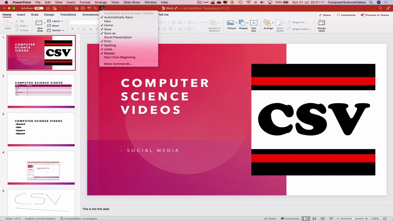 How to USE Microsoft PowerPoint On a Mac - Tutorial 26 - Customise Toolbar - Basic Tutorial | New