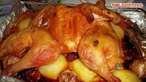 Frango assado com batatas