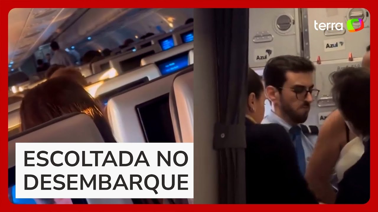Passageira alterada é imobilizada por comissários durante voo doméstico da Azul
