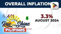 Overall inflation noong Agosto, bumagal sa 3.3%;