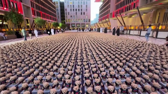 Thousands of teddy bears pay tribute to children killed in Gaza