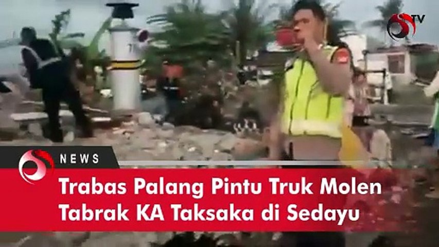 Trabas Palang Pintu Truk Molen Tabrak KA Taksaka di Sedayu Pagi Tadi