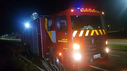 Bombeiros trabalham por quase uma hora tentando resgatar cachorro, mas operação termina sem sucesso