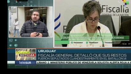 fiscalía de Uruguay anunció que los restos encontrados en el batallón 14 del ejército uruguayo pertenecen a Luis Eduardo Arigón
