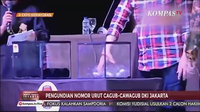 Pengundian Nomor Urut Pilgub Jakarta 2016: AHY-Sylvia 1, Ahok-Djarot 2, Anies-Sandi 3 - ARSIP KOMPAS