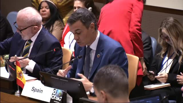 Sánchez lleva su Plan de Acción Democrática ante la ONU donde reclama una respuesta coordinada a la ola reaccionaria