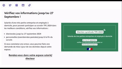 Vous avez jusqu'au 27 09 pour valider votre inscription sur les listes électorales professionnelles