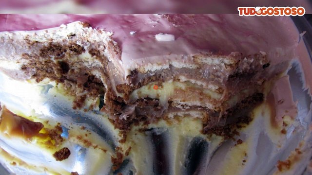 Pavê misto de biscoito de maisena