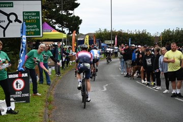 Action from Ironman Wales bike coure through Pembrokeshire