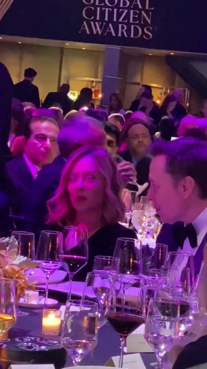 Elon Musk and Giorgia Meloni the Atlantic Council’s Global Citizen Awards in New York