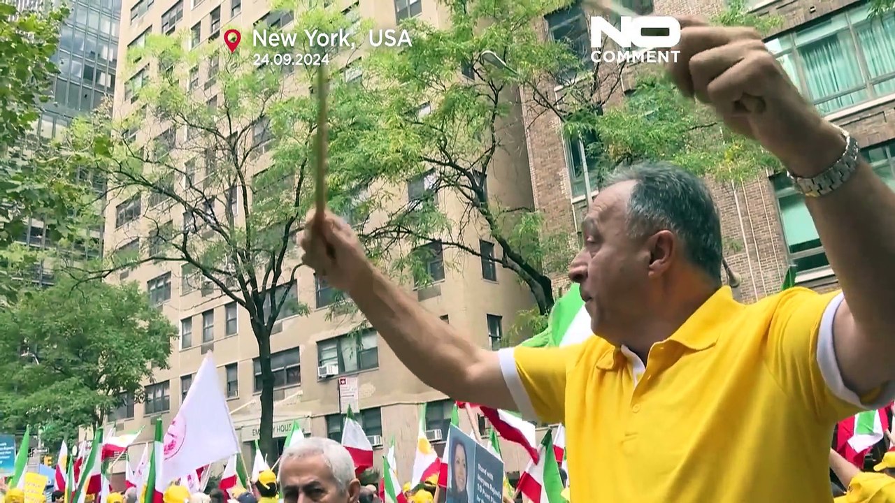 Dissident groups protest Iran government outside United Nations