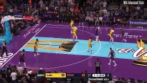 LeBron James makes a 1' running layup, assisted by Anthony Davis