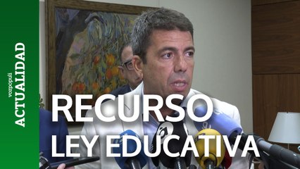 Mazón critica recurso a ley educativa: "Se quieren pasar por el arco del triunfo el Estatuto"
