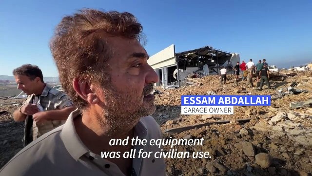 Aftermath of Israeli strike in Lebanese town of Jiyeh