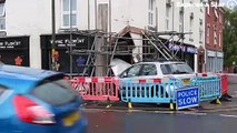 The scene at Wyre Florist, Kidderminster after a car ploughs into the side of the shop.