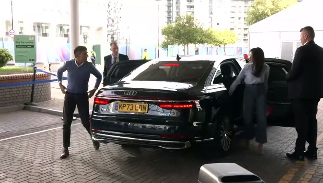 Former prime minister Rishi Sunak arrives at Tory conference