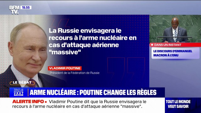 Vladimir Poutine: La Russie envisagera le recours à l'arme nucléaire en cas d'attaque aérienne 'massive'