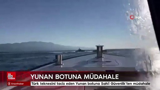 Türk balıkçı teknesini taciz eden Yunan botuna Sahil Güvenlik'ten müdahale