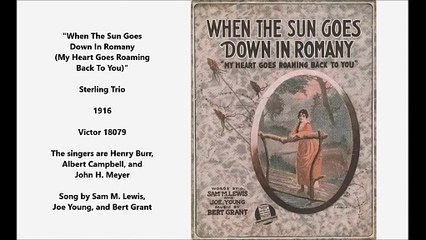 When The Sun Goes Down In Romany - Sterling Trio (1916)