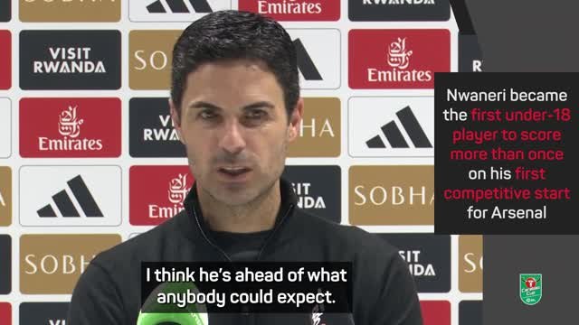 Ethan Nwaneri 'ahead of what anybody could expect' - Arteta
