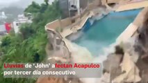 Lluvias de ‘John’ afectan Acapulco por tercer día consecutivo