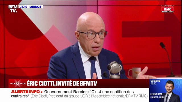 Censure du gouvernement Barnier: Je ne m'interdis rien mais nous ne voterons pas la motion de censure de LFI , affirme Éric Ciotti